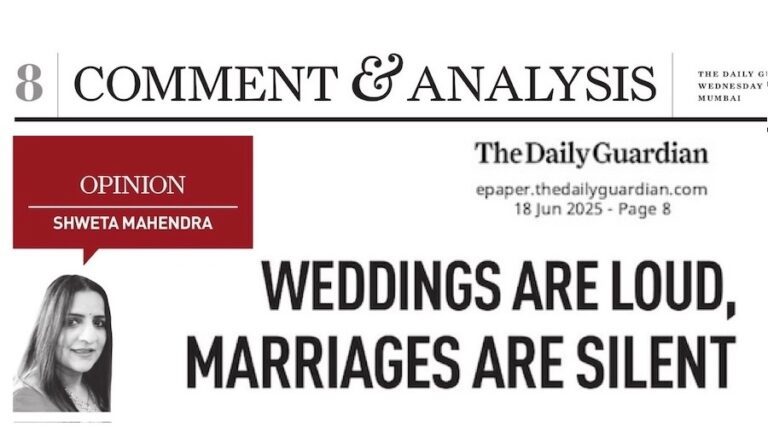 WEDDINGS ARE LOUD, MARRIAGES ARE SILENT